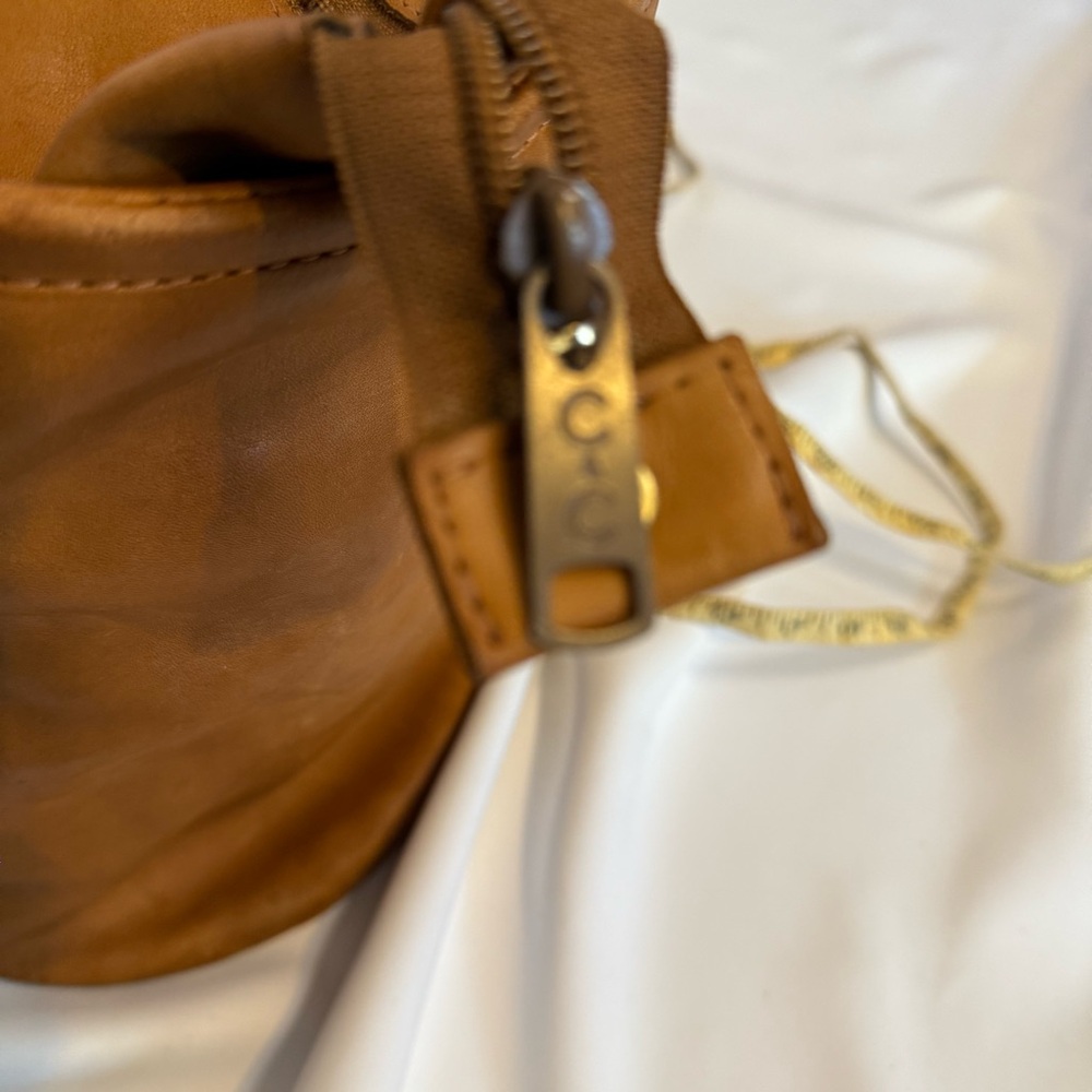 C&C California Large Tan Brown Leather Tote Bag - Picture 15 of 15